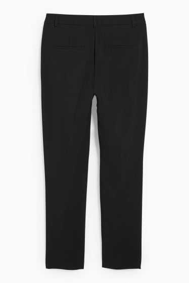 Women - Cloth trousers - mid-rise waist - slim fit - black