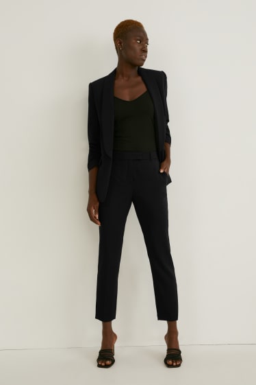 Dames - Pantalon - mid waist - slim fit - zwart