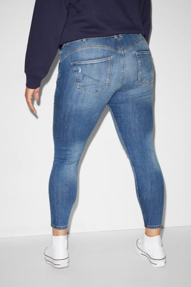 Teens & young adults - CLOCKHOUSE - skinny jeans - mid-rise waist - push-up effect - blue denim