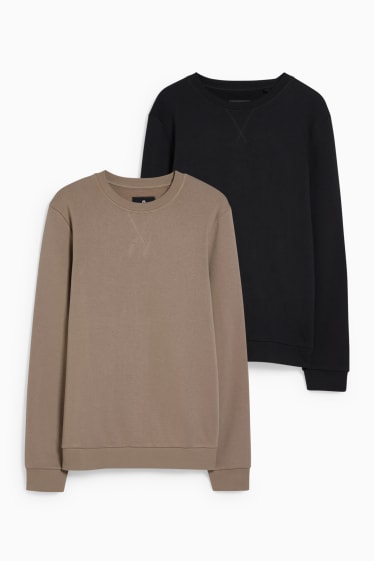 Hommes - CLOCKHOUSE - lot de 2 - sweat - noir / beige