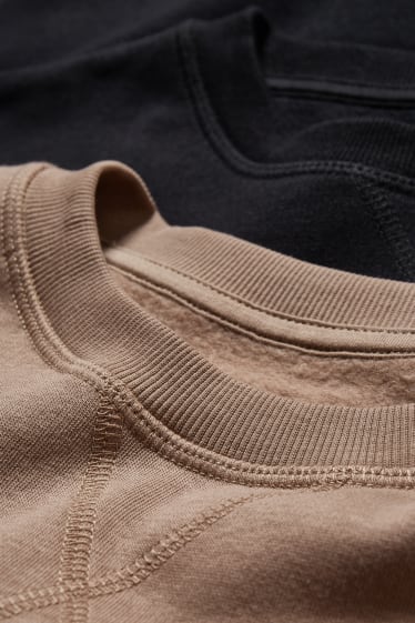 Men - CLOCKHOUSE - multipack of 2 - sweatshirt - black / beige