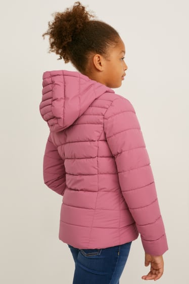 Enfants filles - Doudoune à capuche - rose foncé