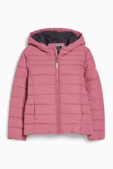 Enfants filles - Doudoune à capuche - rose foncé