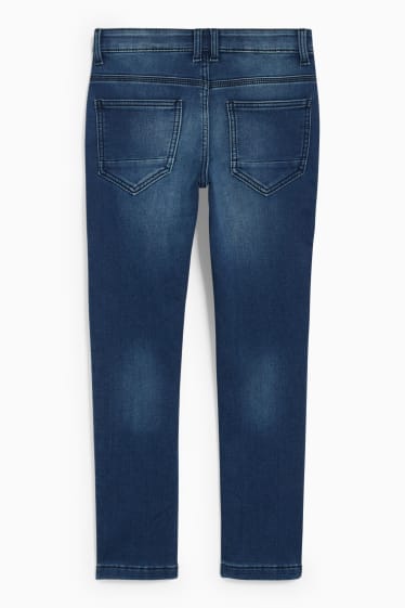 Dzieci - Slim jeans - ciepłe dżinsy - jog denim - dżins-niebieski