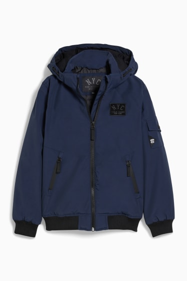 Niños: niños - Chaqueta con capucha - azul oscuro
