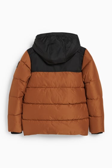 Kinder - Steppjacke mit Kapuze - havanna