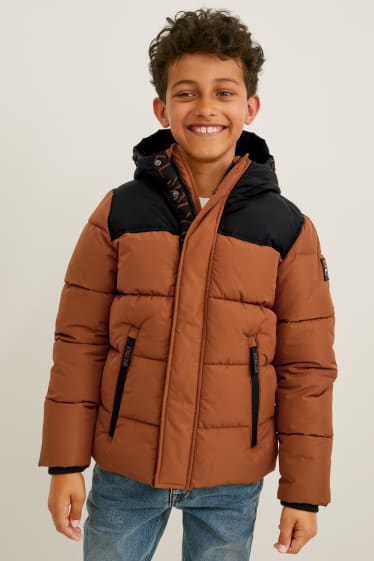 Children - Quilted jacket with hood - havanna