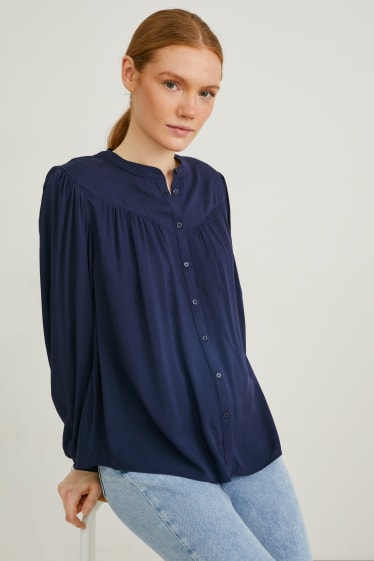 Dames - Blouse - donkerblauw