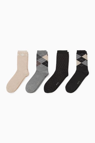 Damen - Multipack 4er - Socken - schwarz / rosa