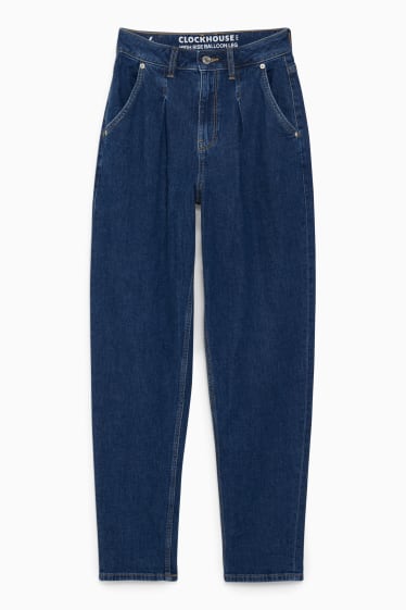 Dospívající a mladí - CLOCKHOUSE - balloon jeans - high waist - džíny - modré