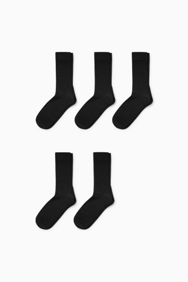 Hombre - Pack de 5 - calcetines  - negro