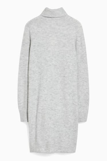 Women - Knitted dress - light gray-melange