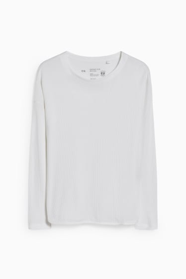 Damen - Basic-Langarmshirt - weiß