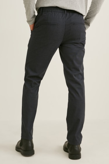 Pánské - Plátěné kalhoty - tapered fit - LYCRA® - antracitová