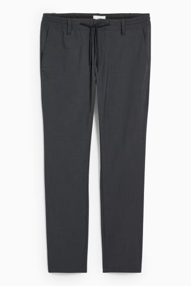 Hommes - Pantalon en toile - jambes fuselées - LYCRA® - gris anthracite