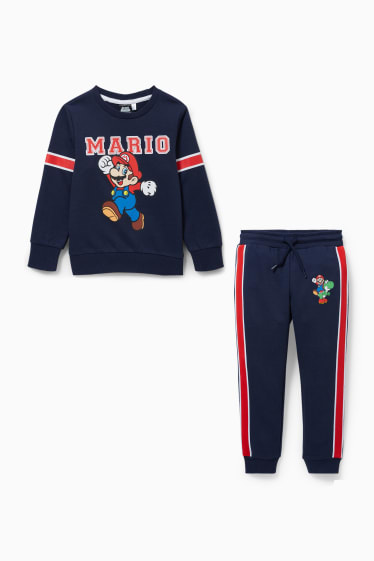 Kinderen - Super Mario - set - sweatshirt en joggingbroek - 2-delig - donkerblauw