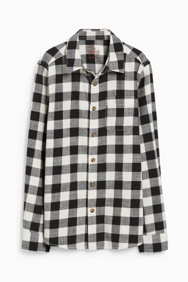 Enfants garçons - Chemise - genderneutral - à carreaux - noir / gris