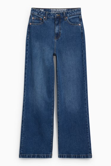 Femmes - CLOCKHOUSE - jean à jambes évasées - high waist - jean bleu