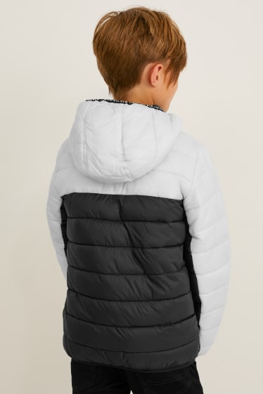 Kinderen: jongens - Gewatteerd jack met capuchon - crème wit
