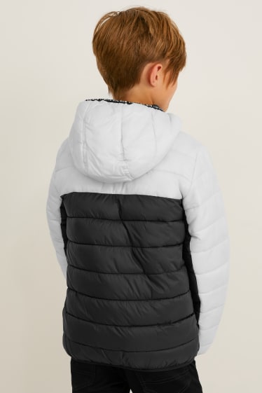 Kinder - Steppjacke mit Kapuze - cremeweiß