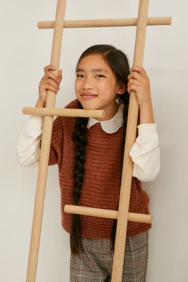 Kinderen: meisjes - Gebreid topje - bruin