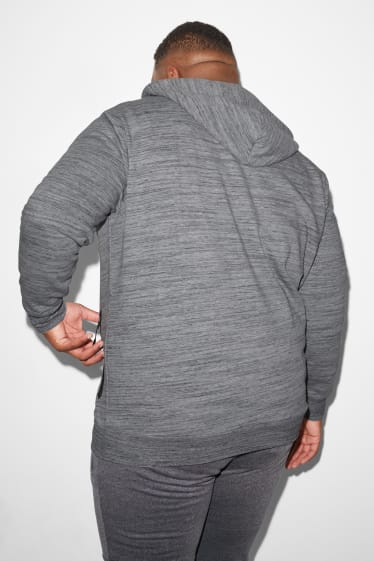 Hommes - CLOCKHOUSE - sweat zippé en molleton avec capuche - gris clair chiné