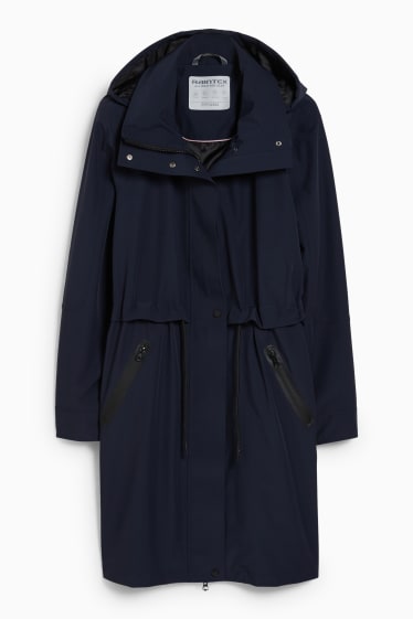 Women - Hooded raincoat - dark blue