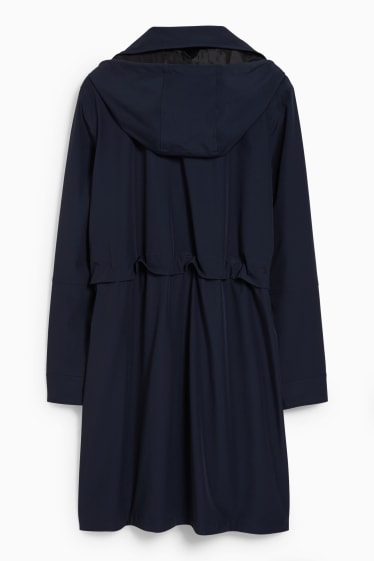 Women - Hooded raincoat - dark blue