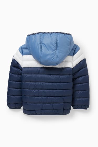 Dětské - Prošívaná bunda s kapucí  - modrá