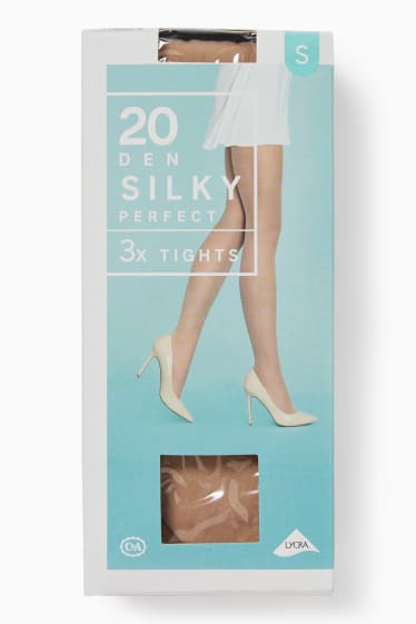 Women - Multipack of 2 - sheer tights - 20 denier - light beige