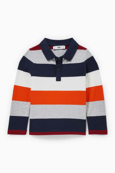 Children - Polo shirt - striped - dark blue
