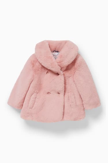 Baby Mädchen - Baby-Teddy-Jacke - rosa