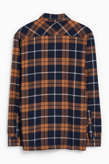 Uomo - Camicia - regular fit - collo all'italiana - a quadretti - havana