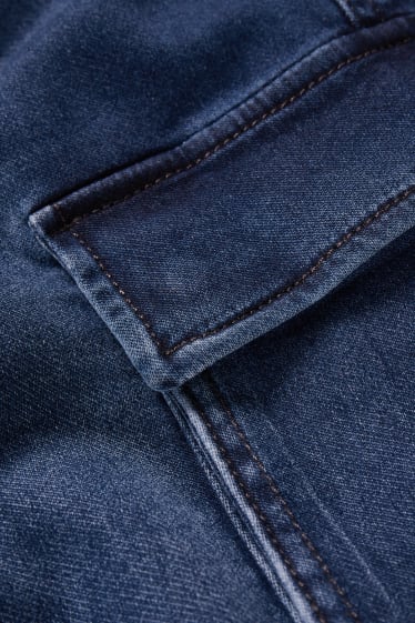 Men - Tapered jeans - cargo jeans - flex jog denim - LYCRA® - denim-dark blue