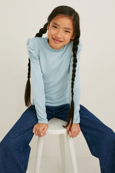 Kinder Mädchen - Multipack 2er - Langarmshirt - mintgrün