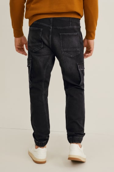 Heren - Tapered jeans - cargojeans - Flex jog denim - LYCRA® - jeansdonkergrijs
