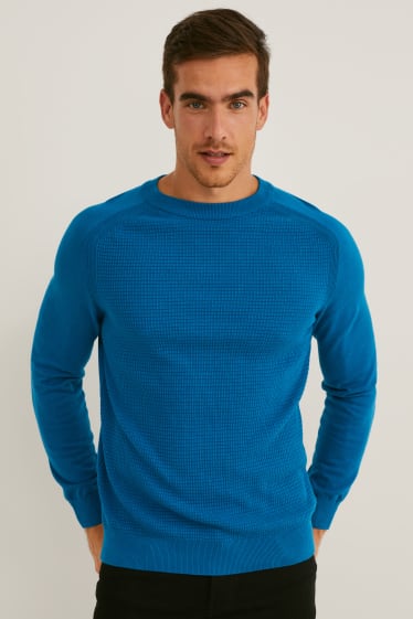 Hommes - Pullover - bleu pétrole