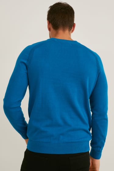 Hommes - Pullover - bleu pétrole