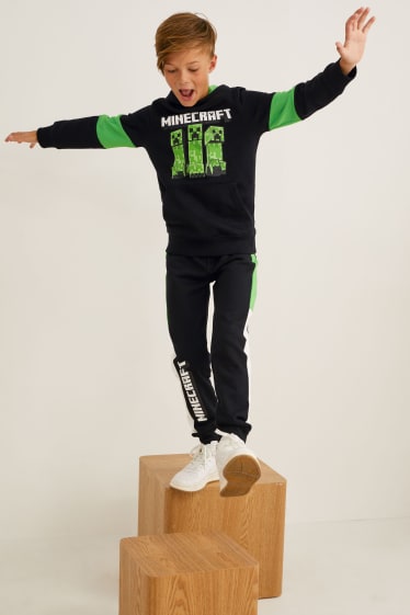 Enfants garçons - Minecraft - ensemble - sweat à capuche et pantalon de jogging - deux pièces - noir