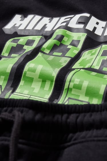 Enfants garçons - Minecraft - ensemble - sweat à capuche et pantalon de jogging - deux pièces - noir