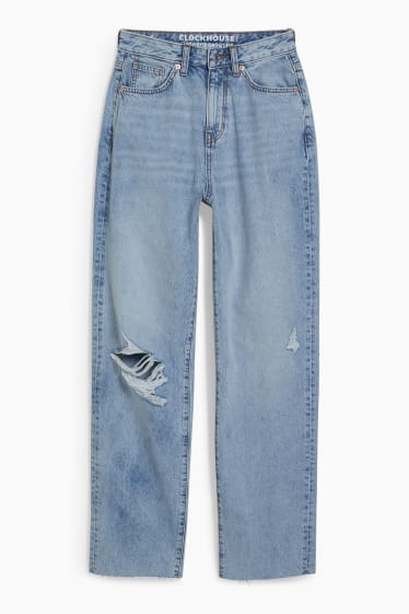 Dámské - CLOCKHOUSE - loose fit jeans - high waist - džíny - světle modré