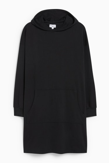 Dona - CLOCKHOUSE - vestit de punt de dessuadora amb caputxa - negre