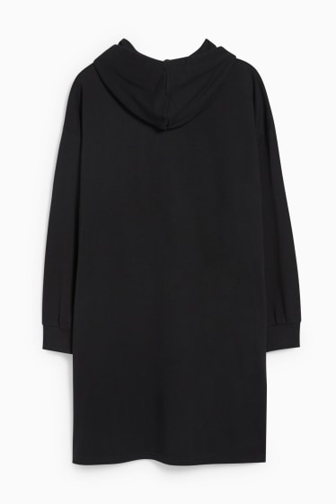 Dona - CLOCKHOUSE - vestit de punt de dessuadora amb caputxa - negre