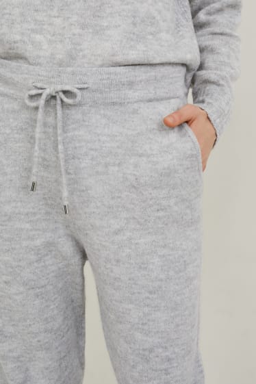 Femmes - Pantalon en maille - gris clair chiné