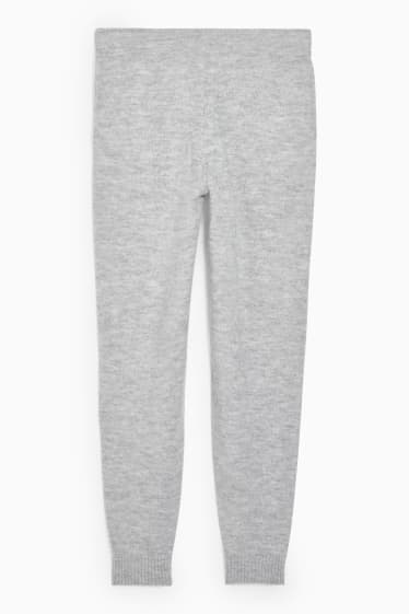 Women - Knitted trousers - light gray-melange