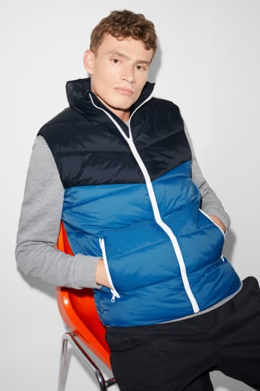 Men - CLOCKHOUSE - quilted gilet - blue