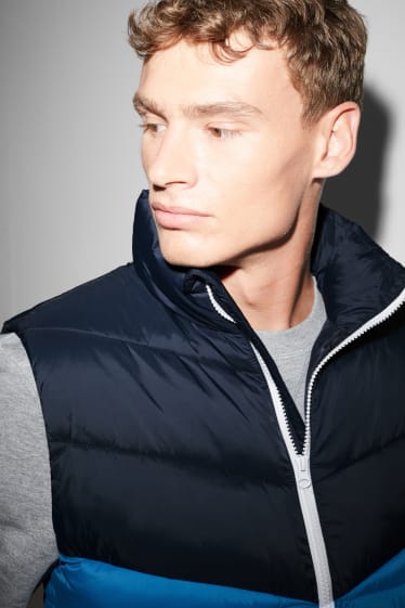 Men - CLOCKHOUSE - quilted gilet - blue