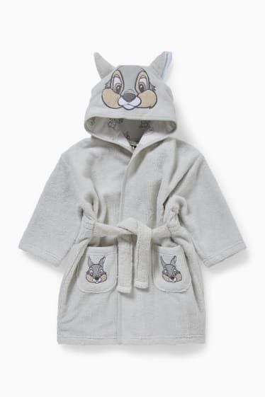 Bébés - Bambi - peignoir en éponge à capuche - gris clair