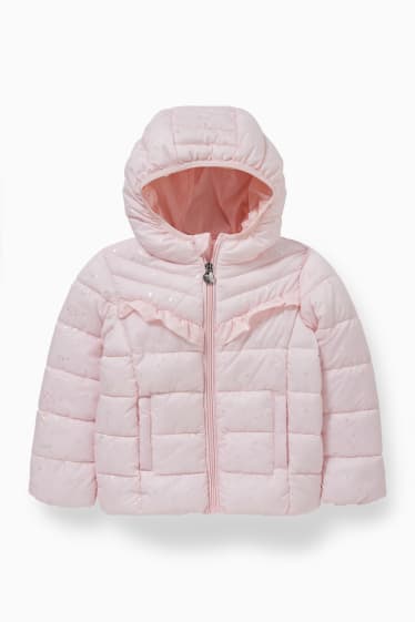 Kinder - Steppjacke mit Kapuze - rosa