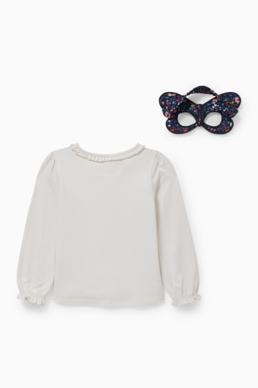Children - Set - long sleeve top and mask - 2 piece - cremewhite